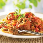 Whole Grain Spaghetti with Bulgur-Laced Meatballs